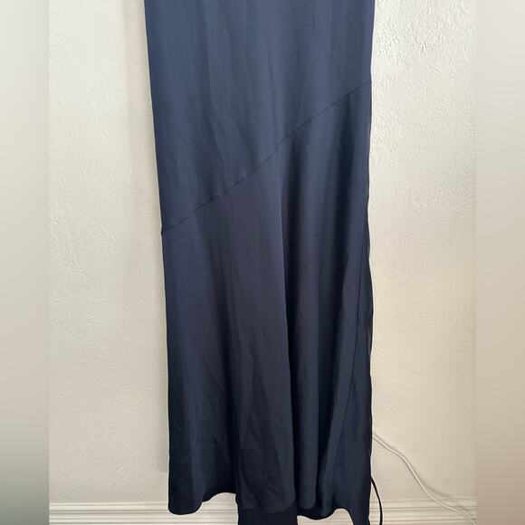 Rachel Zoe Caroline Navy Ruffled Open Back Evening Dress Gown Fishtail size 6 - Picture 13 of 16